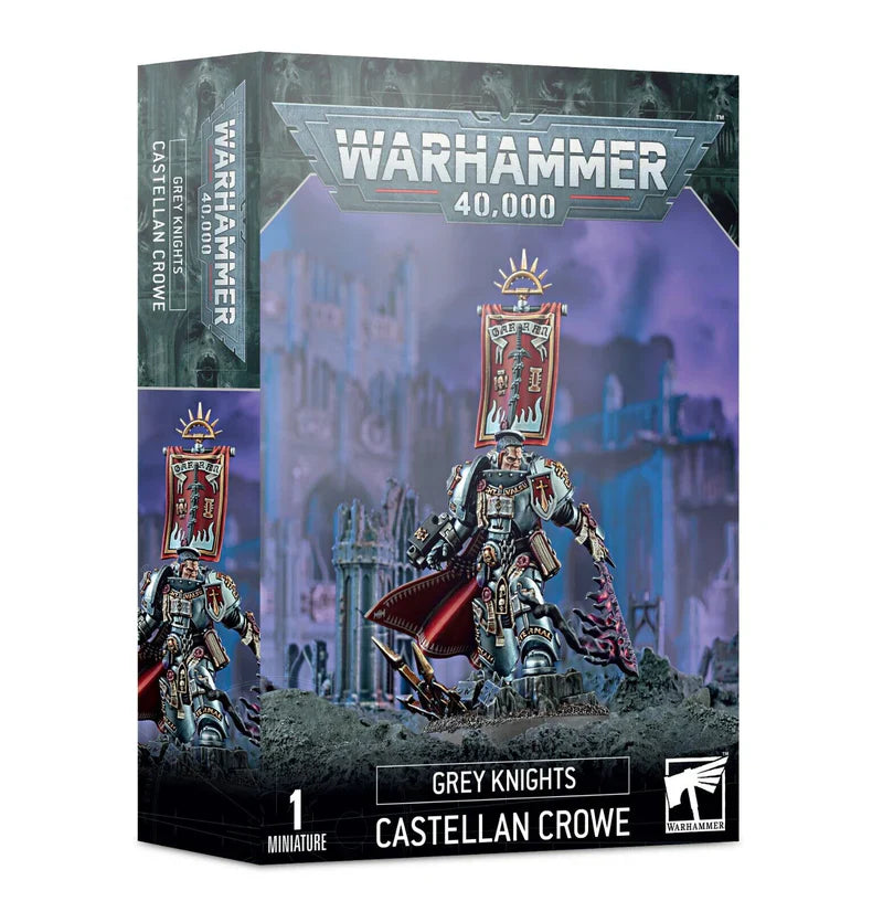 Castellan Crowe Grey Knights plastic kit with optional head, 40mm Citadel Round Base.