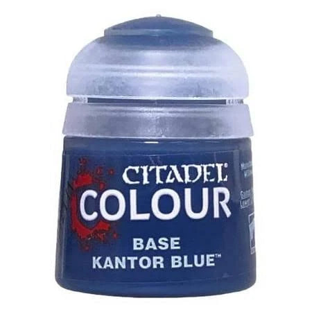 Citadel Colour Kantor Blue base paint bottle, vibrant blue acrylic paint for miniature and model painting projects.