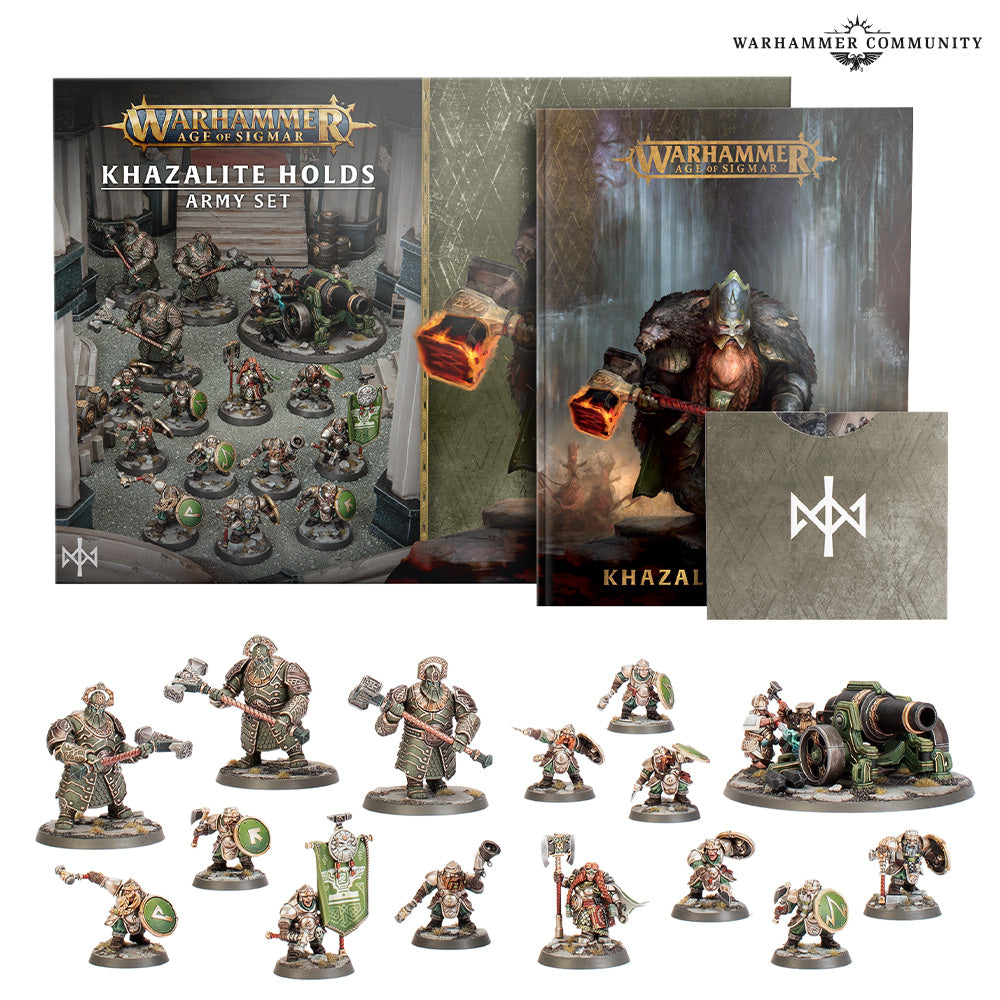 Khazalite Holds Army Set for Warhammer Age of Sigmar, featuring miniatures and gaming accessories from Games Workshop.