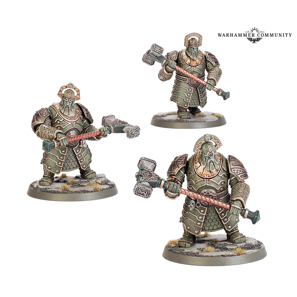 Khazalite Holds Army Set from Warhammer Age of Sigmar featuring Golems in a boxed game set by Games Workshop.
