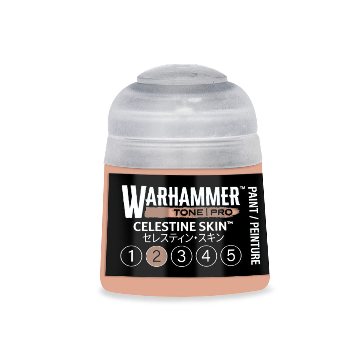 Citadel Colour Celestine Skin 2 Warhammer Tone Pro miniature paint bottle with 12ml of tone-enhancing paint for miniatures.
