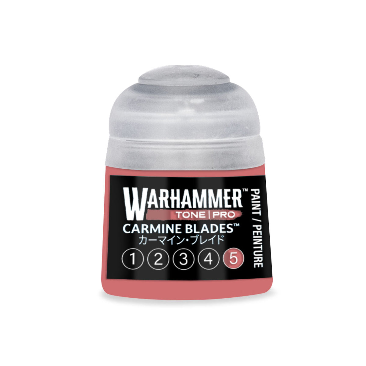 Carmine Blades 5 Warhammer Tone Pro miniature paint by Citadel Colour, 12ml bottle with vibrant red pigment for model detailing
