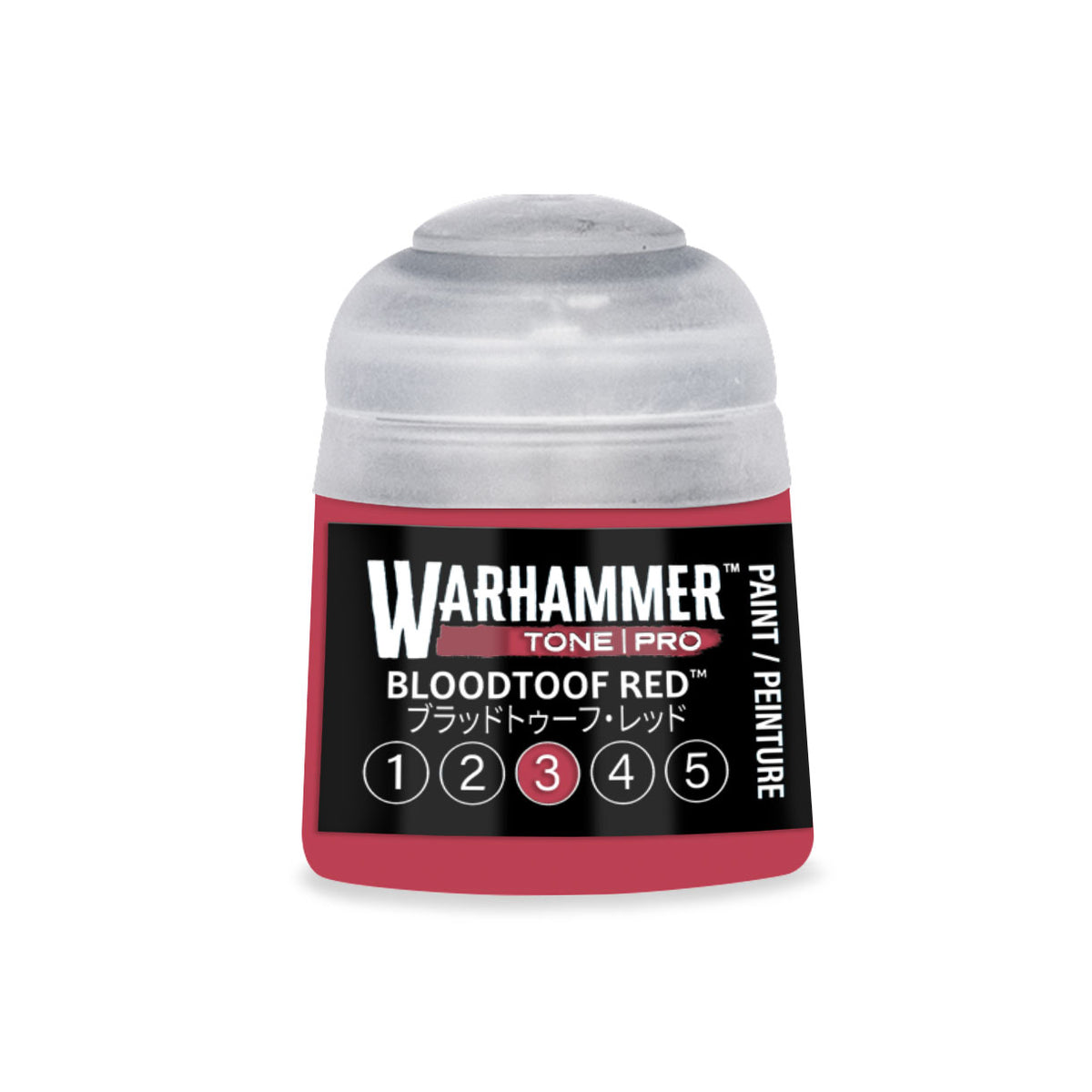 Bloodtoof Red 3 Warhammer Tone Pro miniature paint by Citadel Colour, 12ml bottle for enhancing miniature details.