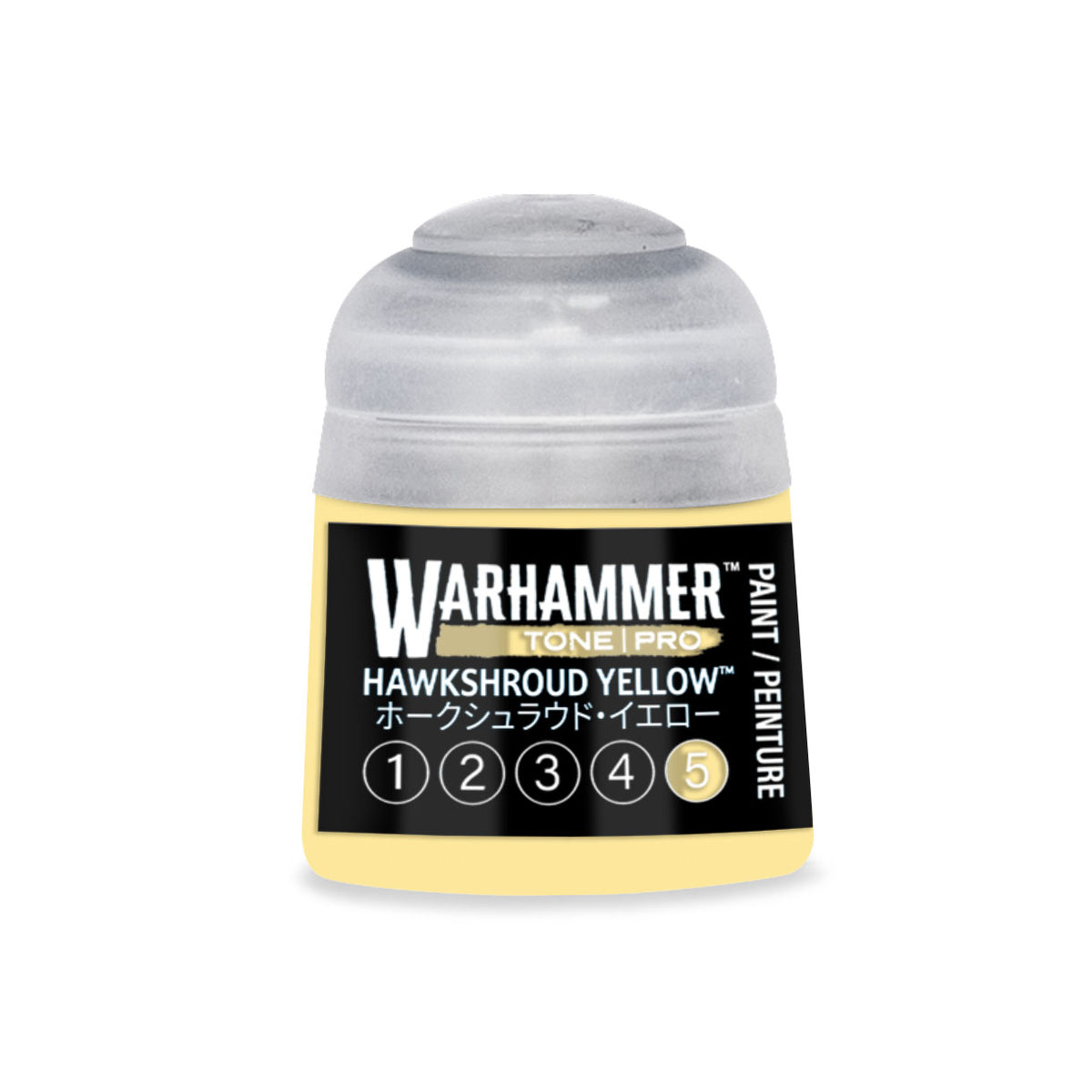 Yellow Warhammer Tone Pro miniature paint by Citadel Colour, 12ml bottle, designed for enhancing miniature details
