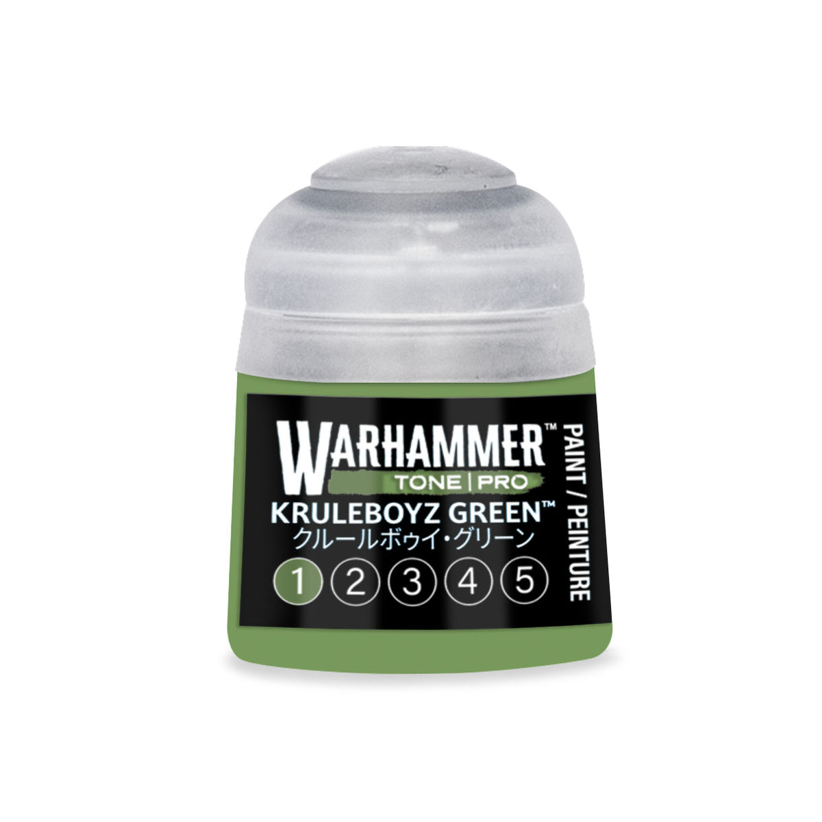 Citadel Colour Kruleboyz Green Tone Pro miniature paint bottle by Citadel Colour for Warhammer models, 12ml size.