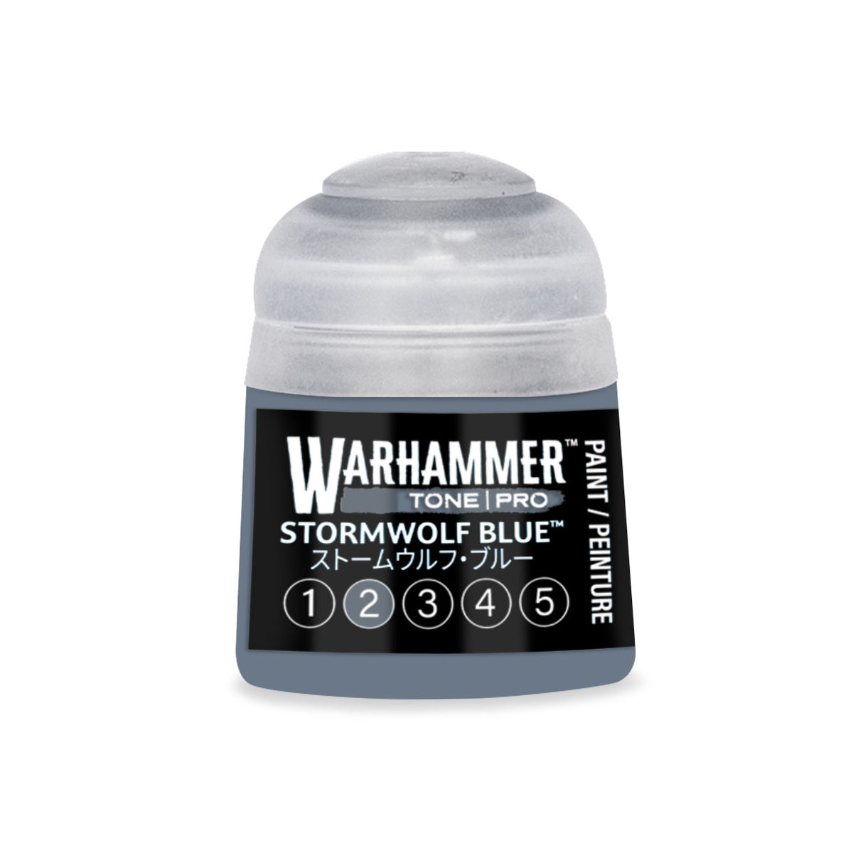 Citadel Colour Stormwolf Blue 2 Tone Pro miniature paint bottle, 12ml, for Warhammer models, featuring vibrant blue shades.
