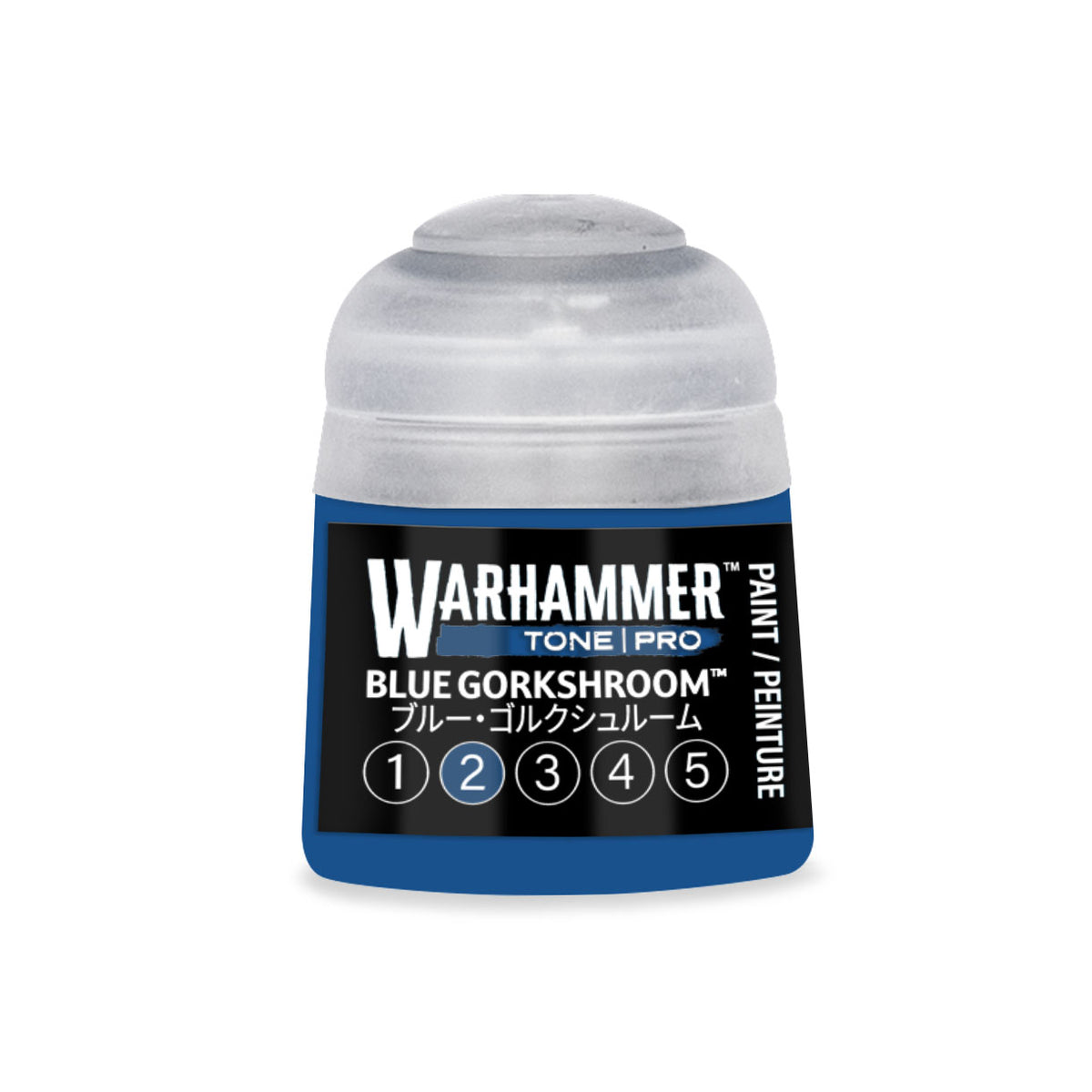 Blue Gorkshroom 2 Warhammer Tone Pro miniature paint by Citadel Colour, 12ml bottle, featuring vibrant blue pigment for models.