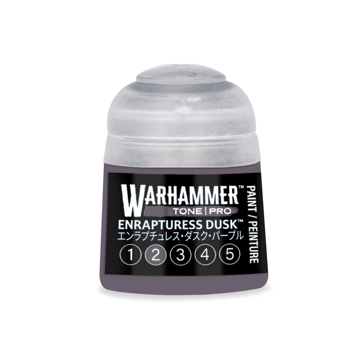 Citadel Colour Enrapturess Dusk 2 Warhammer Tone Pro miniature paint 12ml bottle with label and cap.