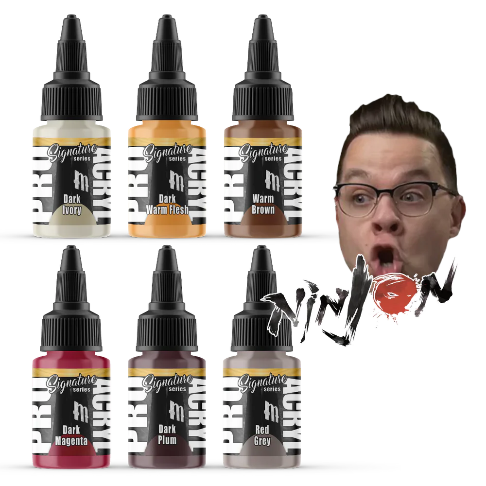 Monument Hobbies Signature Series Set 2 - Ninjon paint collection with six vibrant colors in 22ml bottles.