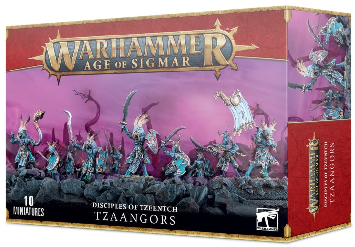 Tzaangors: Disciples of Tzeentch miniatures box set includes 10 detailed models.