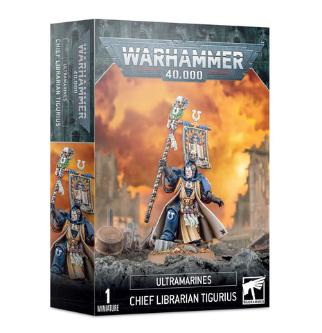 Warhammer 40000 Ultramarines Chief Librarian Tigurius miniature kit.