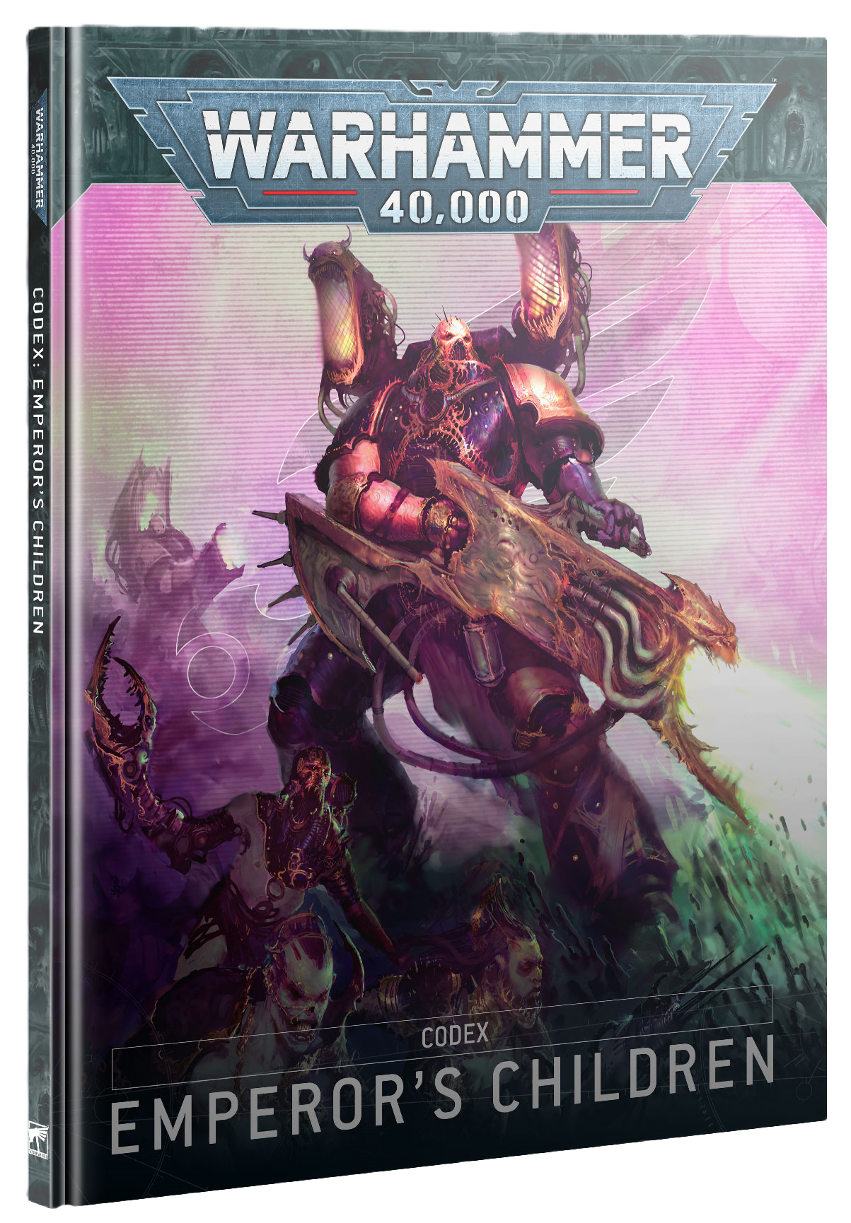 Codex: Emperor's Children book cover featuring Warhammer 40,000 artwork.