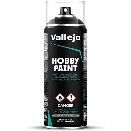 Vallejo Black Basic Primer 400ml Spray - War Games USA