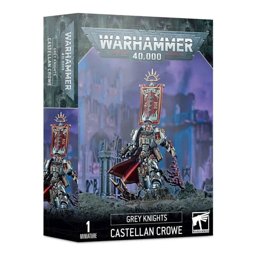 Castellan Crowe Grey Knights plastic kit with optional head, 40mm Citadel Round Base.