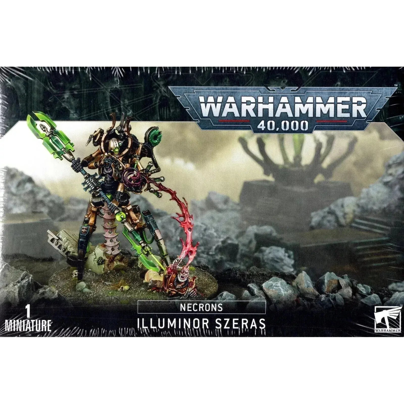 Illuminor Szeras Necrons miniature figure on Citadel 80mm round base from Warhammer 40,000.