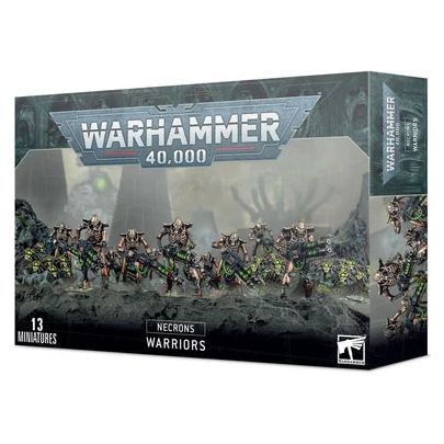 Warhammer 40000 Necrons Warriors kit with miniatures and bases.