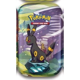 Pokémon TCG Scarlet & Violet 8.5 Prismatic Evolutions Mini Tin featuring Umbreon.