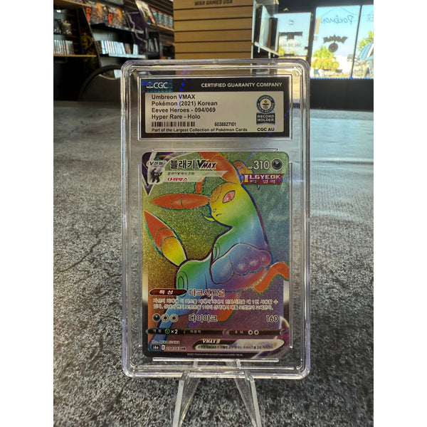 pokemon uno cards graded Pokemon Umbreon Vmax 1-of-1 Guinness World Record CGC Graded