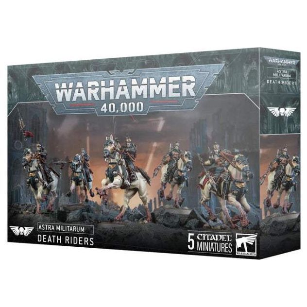 Warhammer 40000 Astra Militarum Death Riders model kit box.