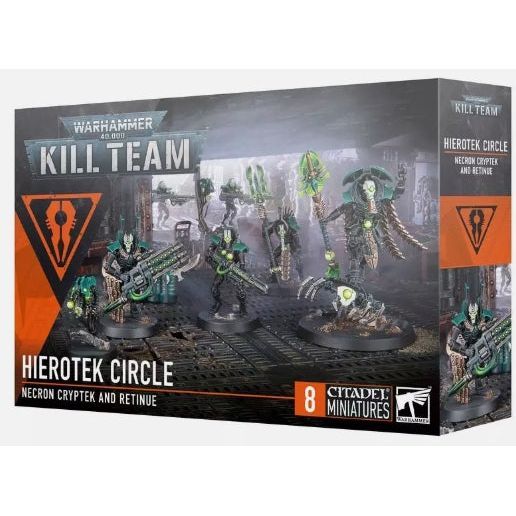 Warhammer 40000 Hierotek Circle Necron Kill Team box set with Necron models.