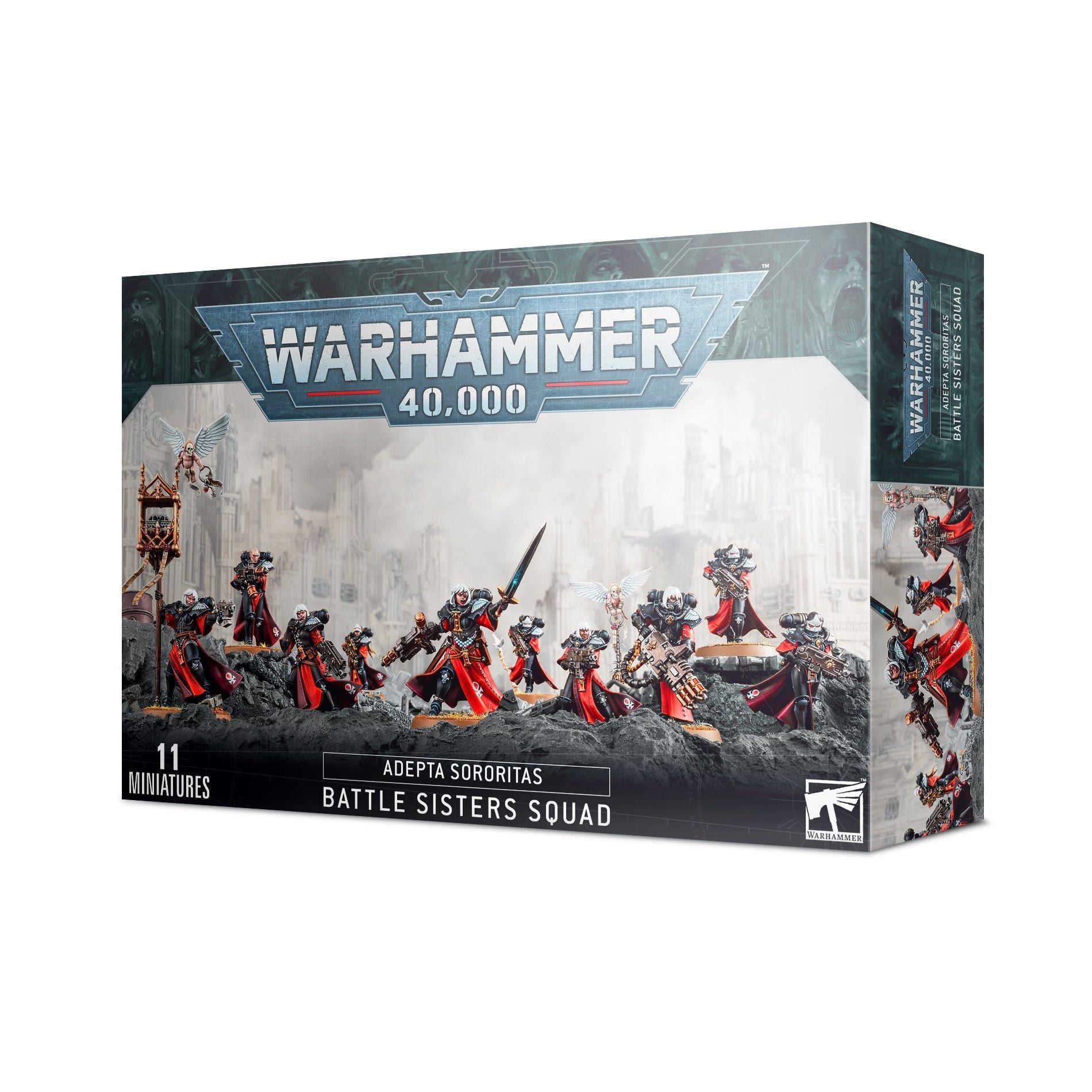 Warhammer 40000 Adepta Sororitas Battle Sisters Squad box set with 11 miniatures.