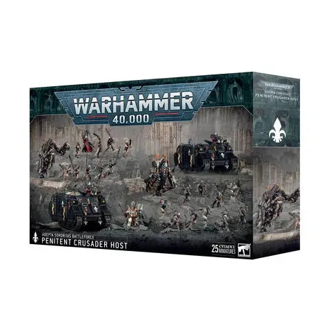 Warhammer Age of Sigmar Adepta Sororitas Penitent Crusader Host Battleforce box with 25 plastic miniatures.