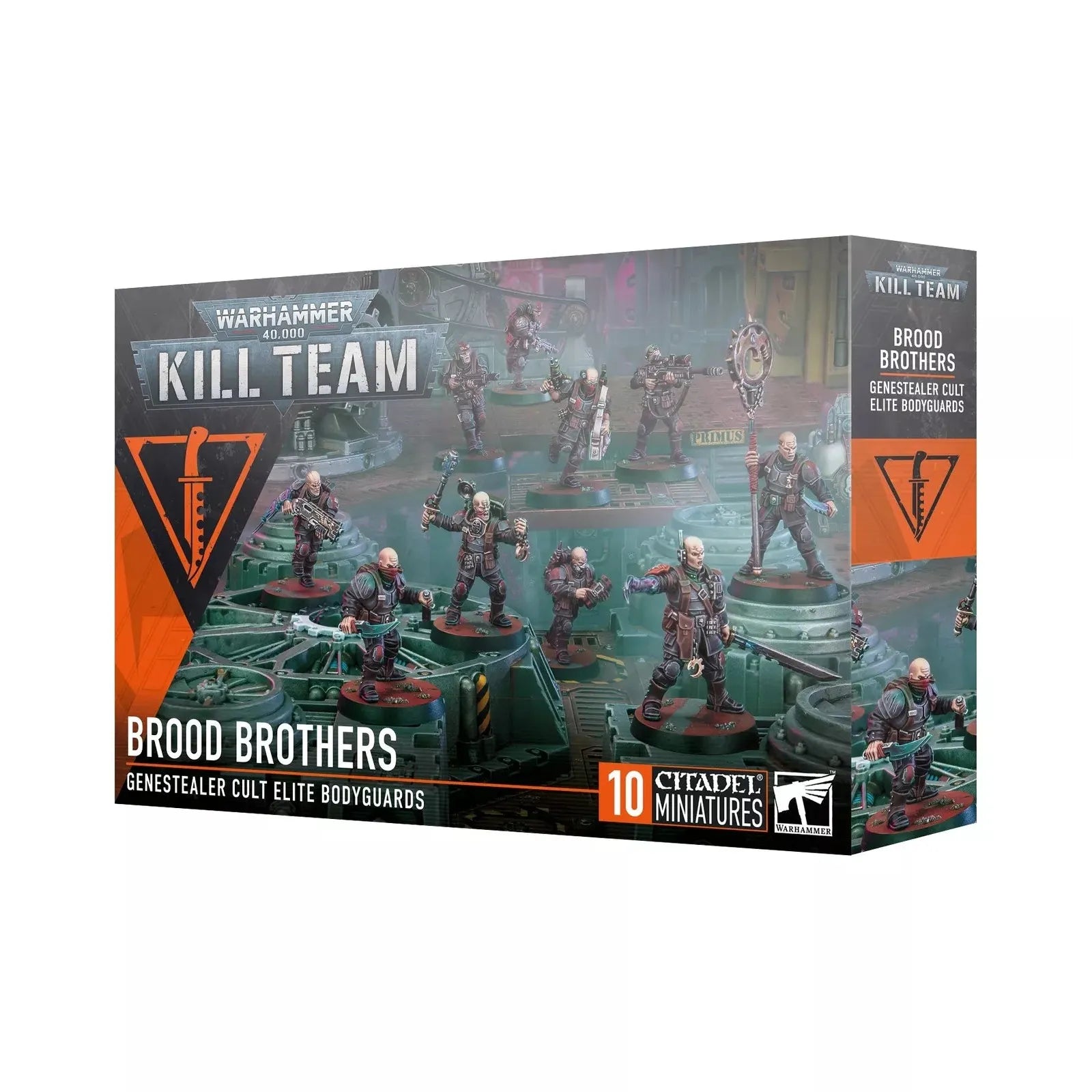 Warhammer 40000 Kill Team Brood Brothers box set with Genestealer Cult miniatures.