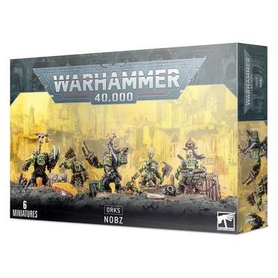 Warhammer 40000 Orks Nobz box set with five multi-part models.