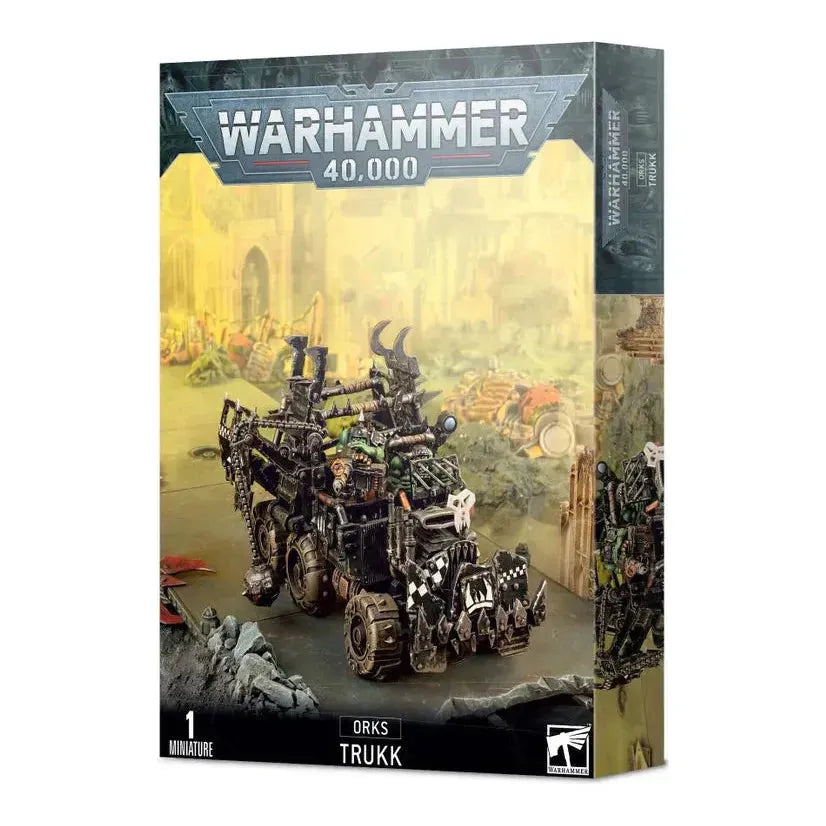 Trukk Orks box set with multi-part plastic Ork Trukk and accessories featuring bolt-on big shoota and reinforced ram.