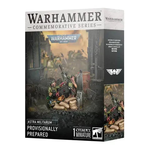 Warhammer 40,000 Astra Militarum Provisionally Prepared kit with Ratling sniper specialists and scenic base.