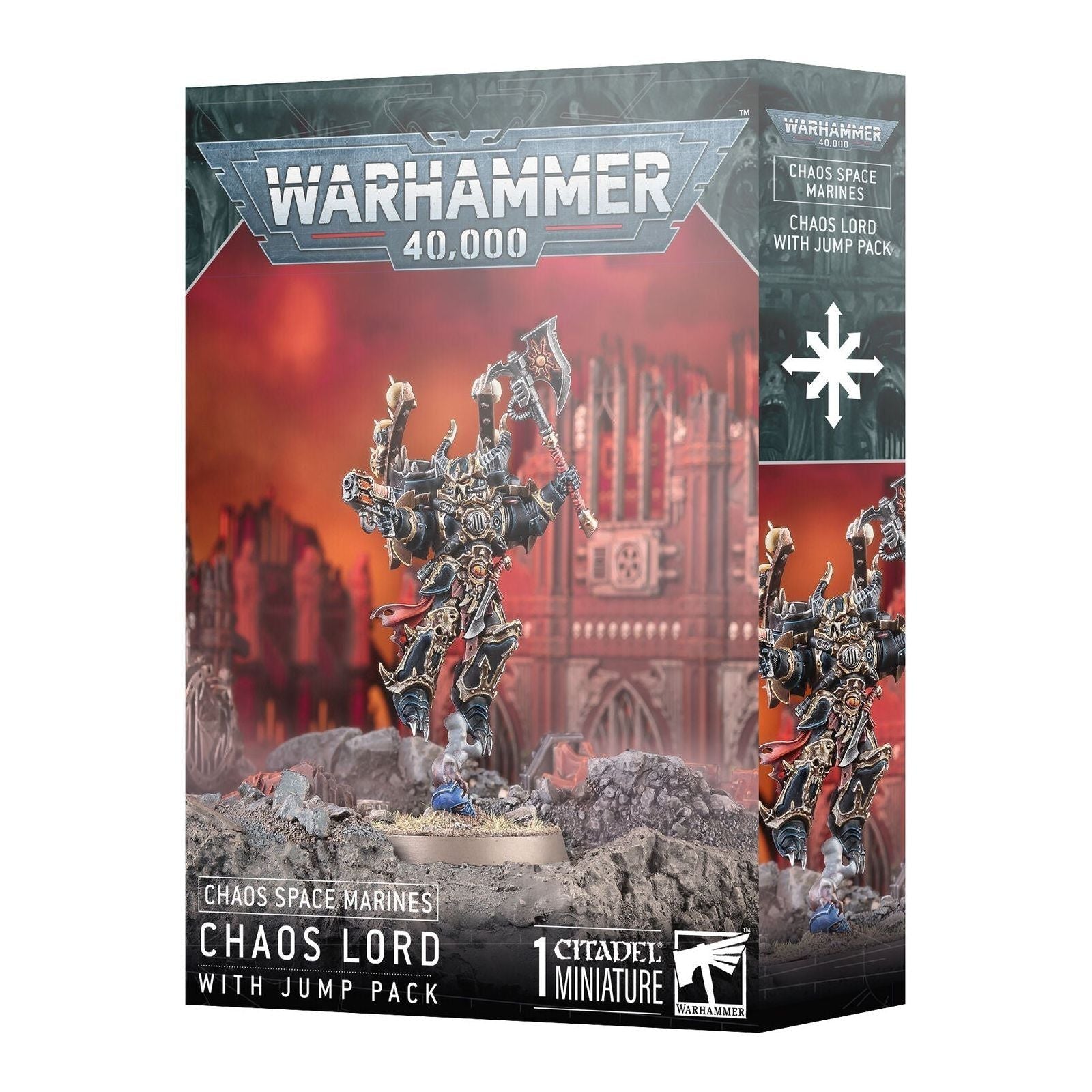 Warhammer 40000 Chaos Space Marines Lord with Jump Pack box.