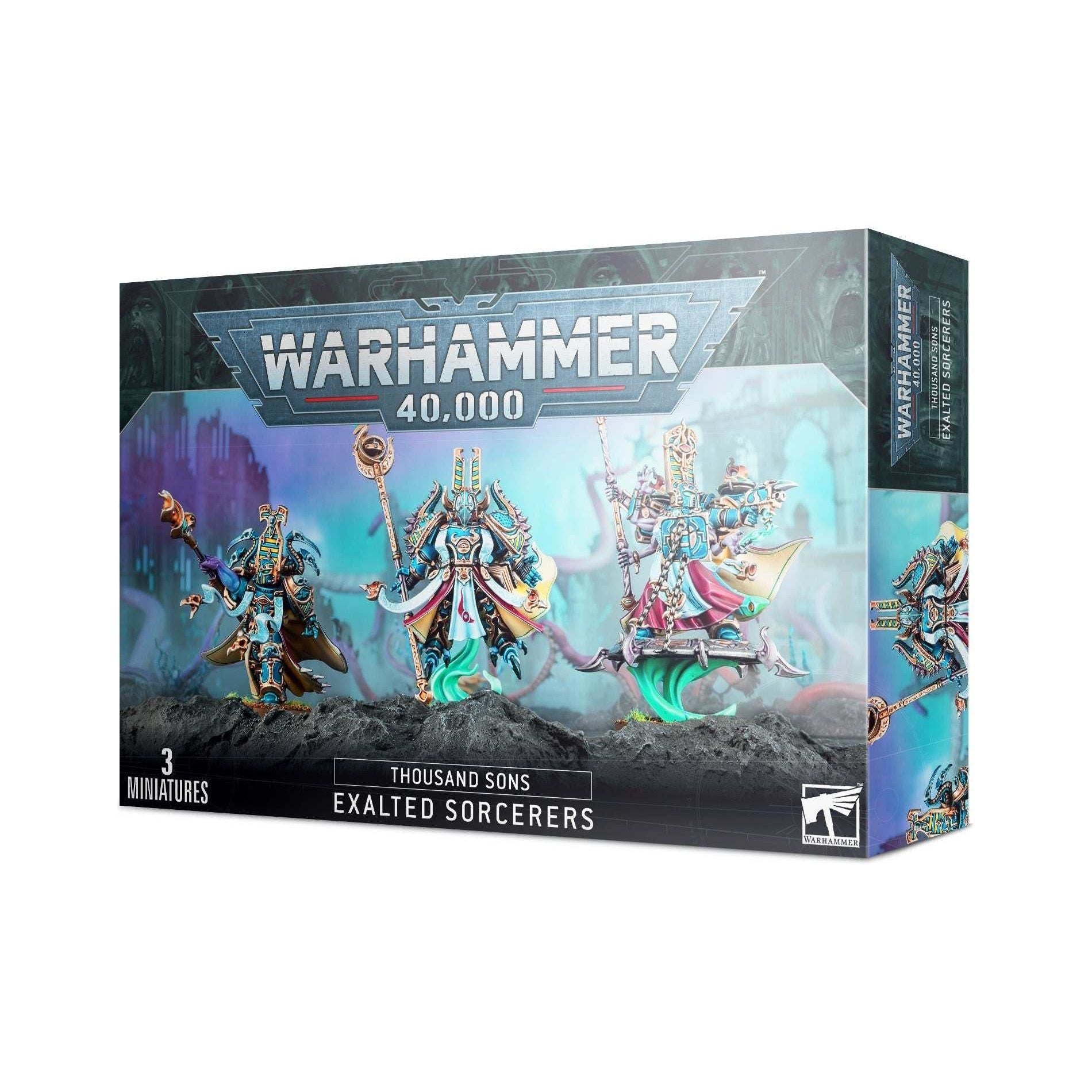 Warhammer 40000 Thousand Sons Exalted Sorcerers miniature set.