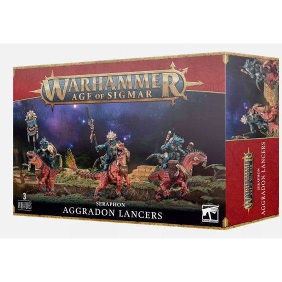 Warhammer: Age of Sigmar Seraphon Aggradon Lancers miniatures box set.